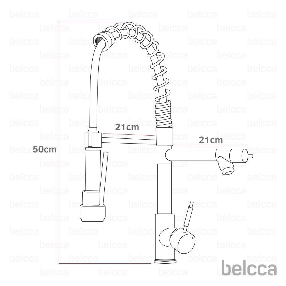 Torneira Gourmet 50cm com Misturador Monocomando Cromada de Bancada belcca tgm50c-bz - 4