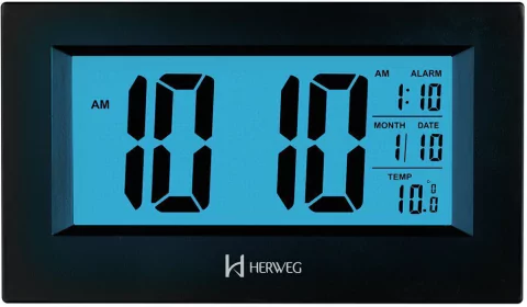 Despertador Digital Preto Herweg 2972