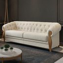 Ver imagem 2 de Sofá Living Capitone 2 Lugares Milano 188 cm Pes Madeira Boucle Tce 1010 Moll
