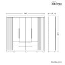 Ver imagem 4 de Guarda Roupa Doble Casal 6 Portas Cinamomo/ Off White - Abz
