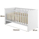 Ver imagem 4 de Berço Nacional Life 2186 com Guarda Roupa Mobi Branco Flex - Móveis Albatroz