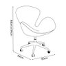 Cadeira Poltrona Swan Office Giratória Couro Natural Branco - 4