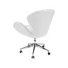 Cadeira Poltrona Swan Office Giratória Couro Natural Branco - 3