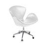 Cadeira Poltrona Swan Office Giratória Couro Natural Branco - 1