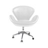 Cadeira Poltrona Swan Office Giratória Couro Natural Branco - 2