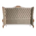 Ver imagem 1 de Cabeceira de Cama Queen Bergere com Estofamento Veludo Cinza com Capitonê