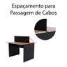 Estação de Trabalho 2 Lugares 90x120cm Cor:freijó com Preto - 3