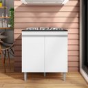 Ver imagem 2 de Balcão Com Tampo para Cooktop 5 bocas 2 Portas Andréia Branco - AJL Móveis