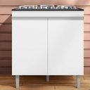 Ver imagem 5 de Balcão Com Tampo para Cooktop 5 bocas 2 Portas Andréia Branco - AJL Móveis