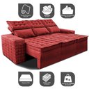 Ver imagem 3 de Sofá 3 Lugares Retrátil e Reclinável Cama inBox Senses 2,00m Velusoft Vermelho