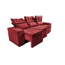 Ver mais imagens de Sofá 3 Lugares Retrátil e Reclinável Cama inBox Senses 2,00m Velusoft Vermelho