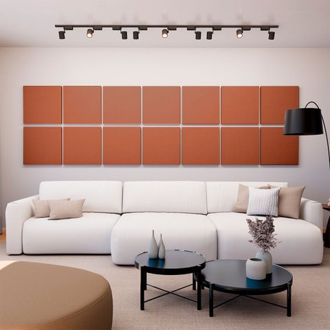 Painel Acústico Absorvedor Decorativo 60x60 Soft Crepe Maestra Acústica:laranja