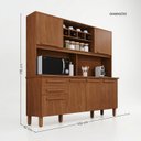Ver imagem 4 de Cozinha Compacta 6 Portas 2 Gavetas Luna Plus Cinamomo Yescasa