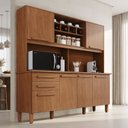Ver imagem 1 de Cozinha Compacta 6 Portas 2 Gavetas Luna Plus Cinamomo Yescasa