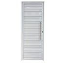 Ver imagem 2 de Porta Lambril Ripado de Aluminio Branco com Puxador Linha 25 - 210x70 Direita