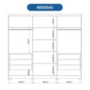 Ver imagem 6 de Guarda-Roupa 6 Portas 6 Gavetas Brescia Marrom/Cedro