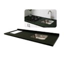 Ver imagem 1 de Pia de Granito Verde Ubatuba 200cm Cuba Funda Corte Cooktop: Verde Ubatuba