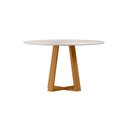 Ver imagem 3 de Conjunto Sala de Jantar Mesa Vitoria 135x135 com 6 Cadeiras Sarah Ype/off/linho Areia - Nc