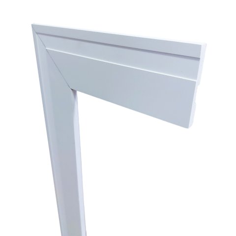 Kit com 5 Barras de Moldura/rodapé de Poliestireno Frisado - Branco - 7cm de Altura (7x1x240cm)
