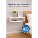 Ver imagem 5 de Kit 2 Nichos Suspensos Mesa de Cabeceira 40cm MDF 15mm Branco com Fundo Já Montados