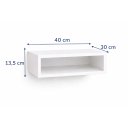 Ver imagem 3 de Kit 2 Nichos Suspensos Mesa de Cabeceira 40cm MDF 15mm Branco com Fundo Já Montados