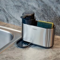 Suporte de Esponja com Dosador de Sabão Tramontina em Plástico ABS e Aço Inox - 3