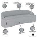 Ver imagem 3 de Sofá 4 Lugares para Sala de Estar Living 230cm Theo D06 Linho Cinza Claro - Mpozenato