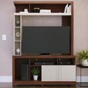 Ver imagem 5 de Estante Painel Tv 50 Polegadas 136cm Zani Nogueira Real Off White C05 - Mpozenato
