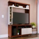 Ver imagem 1 de Estante Painel Tv 50 Polegadas 136cm Zani Nogueira Real Off White C05 - Mpozenato