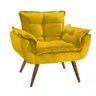 Poltrona Amarela Suede para Sala Escritório - 1