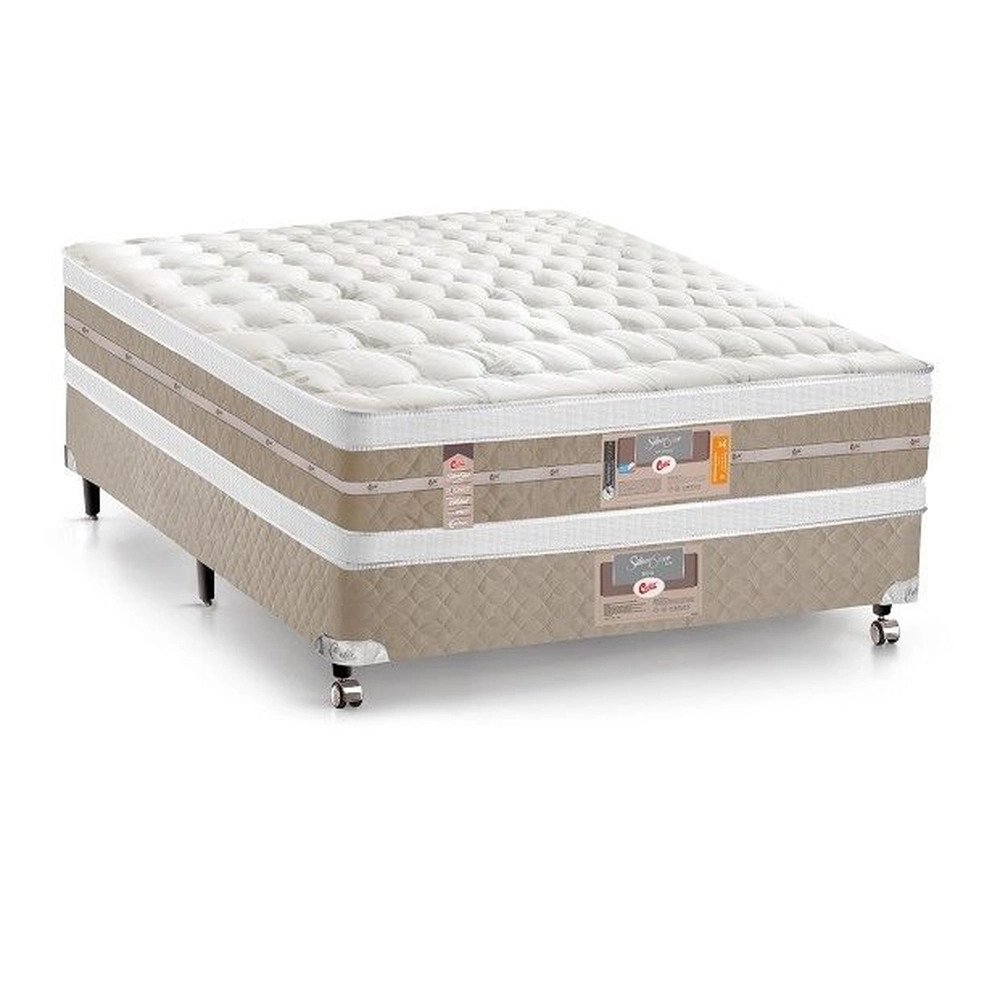 Cama Castor Casal Silver Star Air Double Face Pocket 138x188x61 + Box Castor - 1