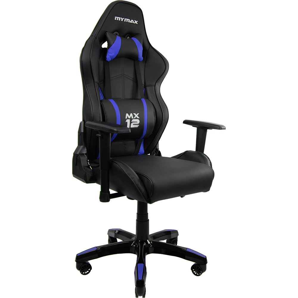 Cadeira Gamer MX12 de escritório Giratoria MYMAX:Preto/Azul/Único - 2