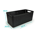 Ver imagem 2 de Cesto Juta Alongado G Preto C/tampa de Madeira Nitron