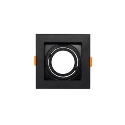 Spot Embutir Quadrado Recuado Poli 1xmr16 Gu10 Preto Decoração - 1