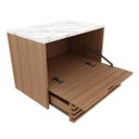 Ver imagem 5 de Gabinete para Banheiro sem Cuba 1 Porta 1 Gaveta 60cm Amêndoa/Mármore Branco - Tecno Mobili
