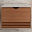Ver imagem 2 de Gabinete para Banheiro sem Cuba 1 Porta 1 Gaveta 60cm Amêndoa/Mármore Branco - Tecno Mobili