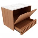 Ver imagem 6 de Gabinete para Banheiro sem Cuba 1 Porta 1 Gaveta 60cm Amêndoa/Mármore Branco - Tecno Mobili