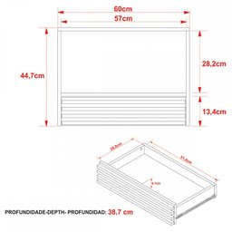 Armário de Banheiro 1 Porta 1 Gaveta Amêndoa/Mármore Branco Bn3613 - Tecno Mobili - 4