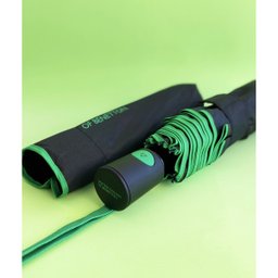 Guarda Chuva Automático Benetton Sombrinha de Bolsa Preto e Verde - 7