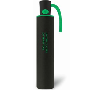 Guarda Chuva Automático Benetton Sombrinha de Bolsa Preto e Verde