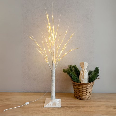 Árvore Vidoeira Iluminada 1 Metro 48 Leds Branco Quente Fixo 127v Base Reforçada