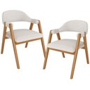 Ver imagem 1 de Kit 02 Cadeiras de Jantar e Estar Living Estofada Nadja L02 Bouclê Cru - Lyam Decor
