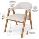 Ver imagem 4 de Kit 02 Cadeiras de Jantar e Estar Living Estofada Nadja L02 Bouclê Cru - Lyam Decor