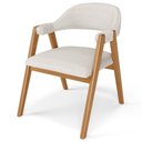 Ver imagem 6 de Kit 02 Cadeiras de Jantar e Estar Living Estofada Nadja L02 Bouclê Cru - Lyam Decor