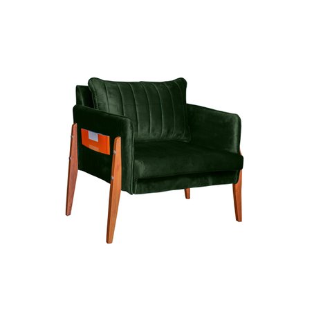 Poltrona Decorativa Milão Luxo Dora Bela - 0130 Verde Musgo