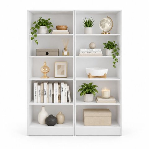 Estante Livreiro Multiuso Mirage 8 Prateleiras 1,77m Branco Viero