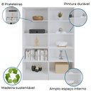 Ver imagem 5 de Estante Livreiro Multiuso Mirage 8 Prateleiras 1,77m Branco Viero