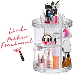 Super Organizador de Acrílico Giratório Joias Maquiagem Cosméticos Profissional - 9