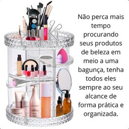 Super Organizador de Acrílico Giratório Joias Maquiagem Cosméticos Profissional - 4