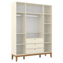 Ver imagem 7 de Quarto de Bebê Unique 4 Portas com Cômoda Sapateira e Painel Ripado com Led Off White Eco Wood - Mat